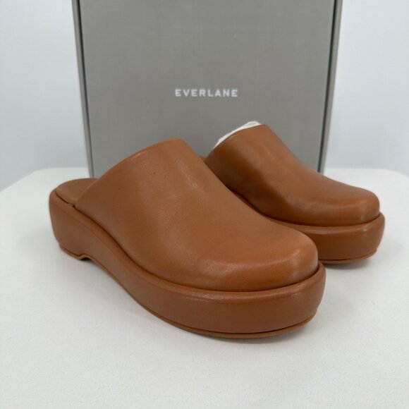 Everlane The Puffa Flatform in Brown Leather sz 8.5 Women's Chunky Platform Clog - Picture 4 of 10